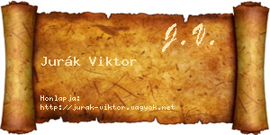 Jurák Viktor névjegykártya